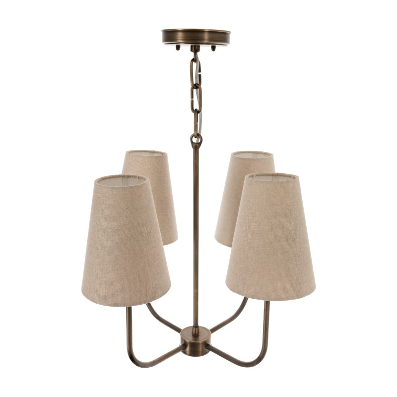 Liora Brass Lamp, linen lampshade , Crafdeco