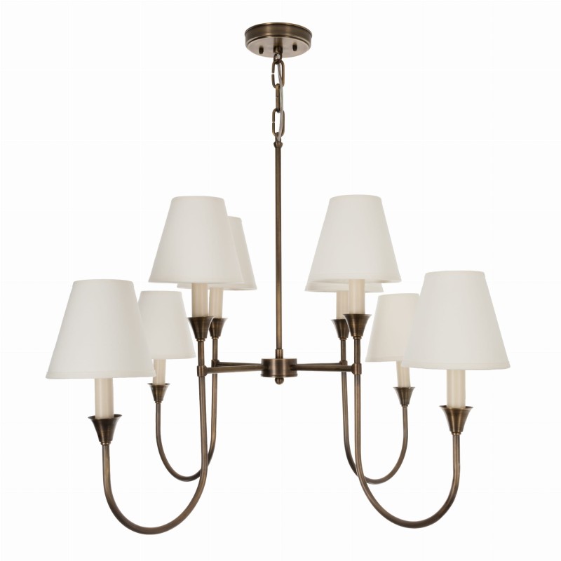 Vespera Brass Lamp,white lampshade ,Crafdeco