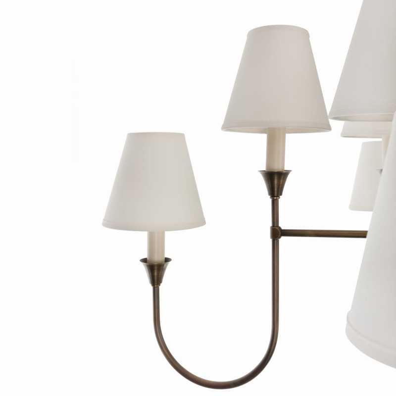 Vespera Brass Lamp, white lampshade ,Crafdeco