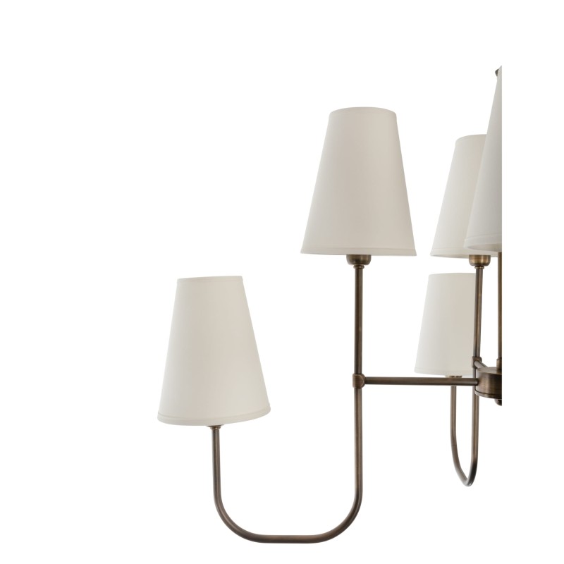 Lampa mosiężna Eliora, biały abażur ,Crafdeco