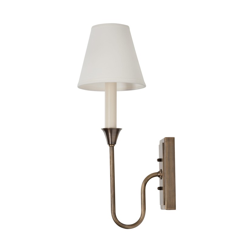 Kinkiet mosiężny Bella, biały abazur- Crafdeco