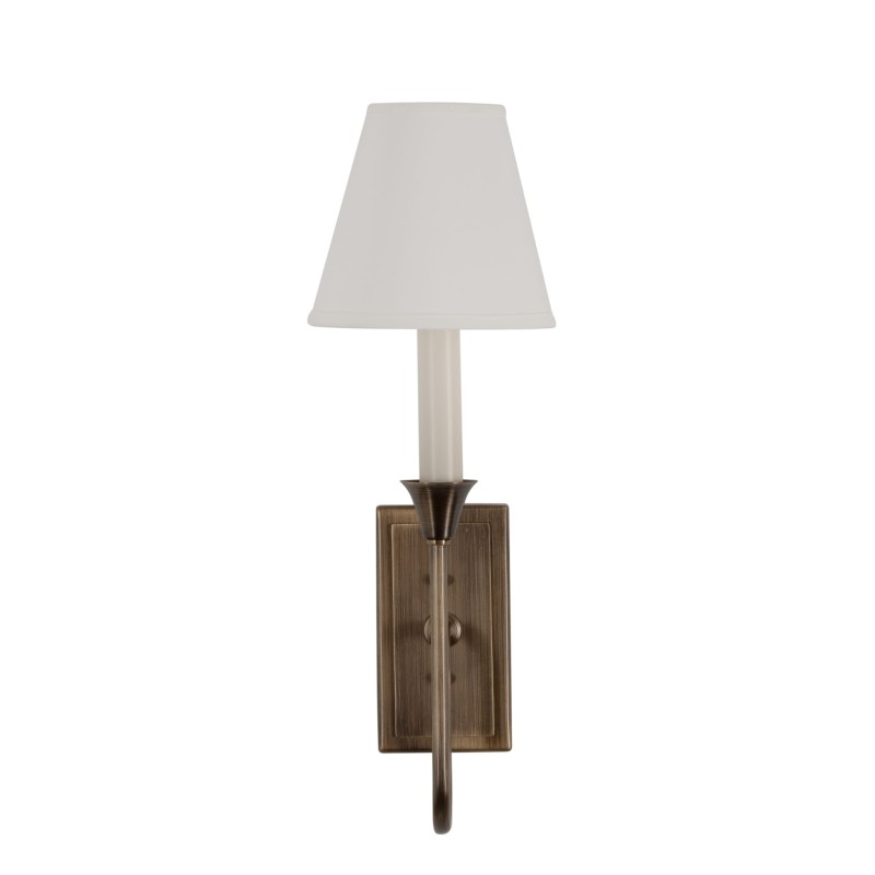 Bella Brass Sconce, white lampshade - Crafdeco