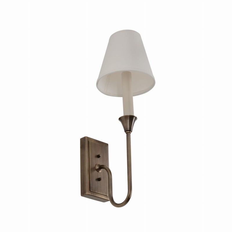 Bella Brass Sconce, white lampshade - Crafdeco