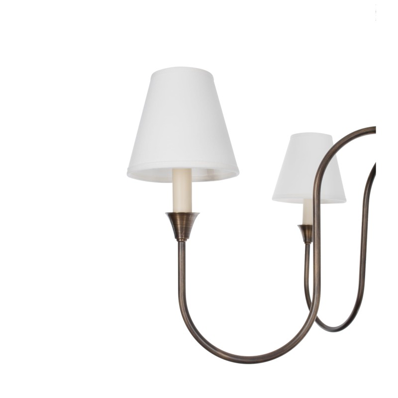 Lampa mosiężna Verona, biały abażur--Crafdeco