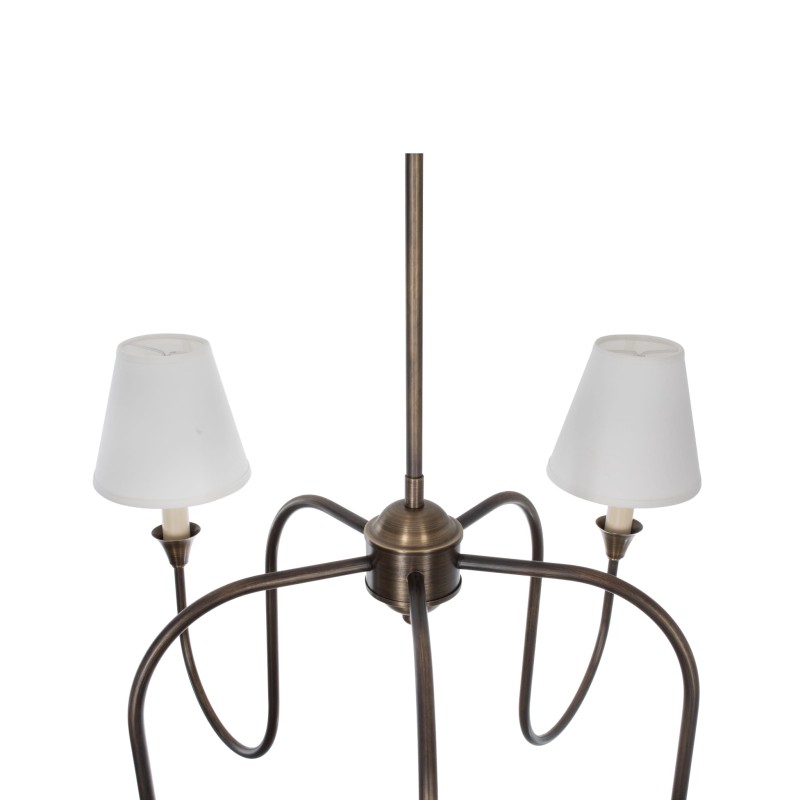 Lampa mosiężna Verona, biały abażur-Crafdeco