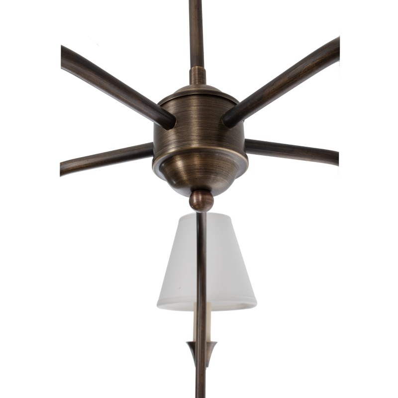 Lampa mosiężna Verona, biały abażur-Crafdeco