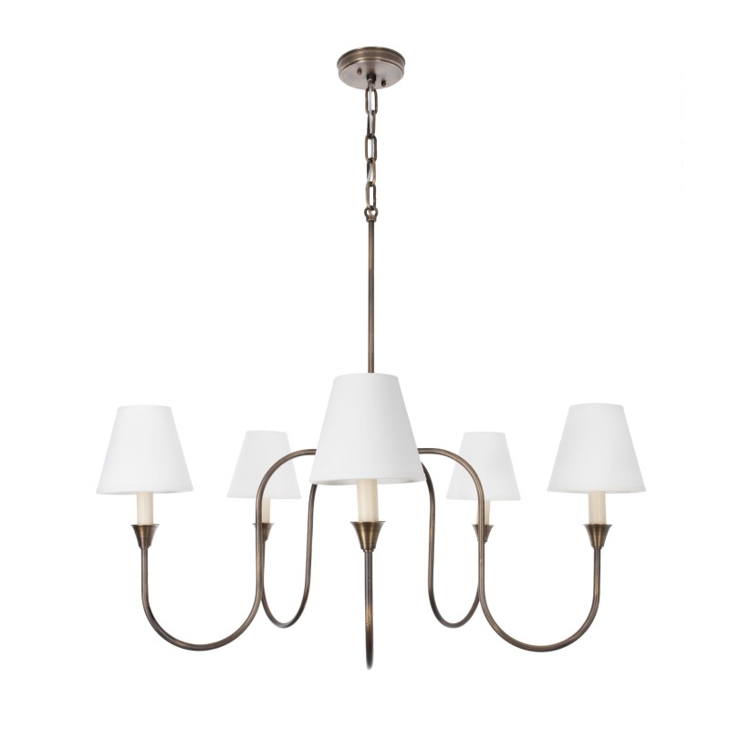 Lampa mosiężna Verona, biały abażur-Crafdeco