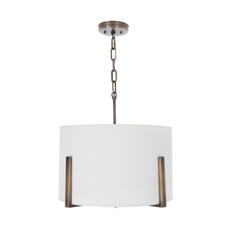 Chester Brass Lamp, white lampshade-Crafdeco