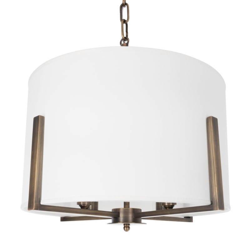 Chester Brass Lamp,white lampshade-Crafdeco