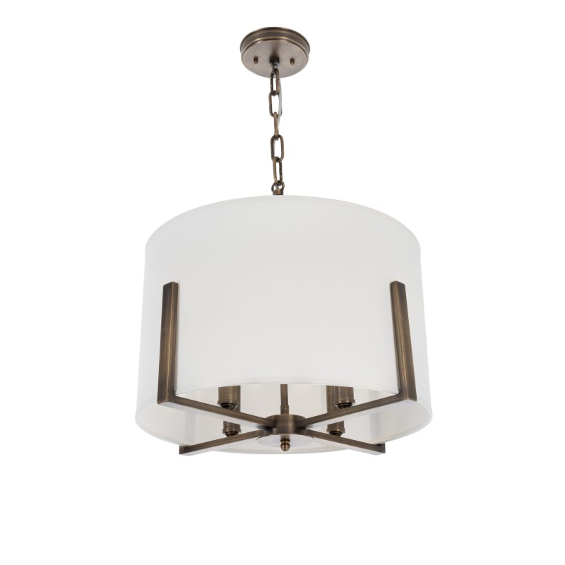 Chester Brass Lamp,white lampshade-Crafdeco