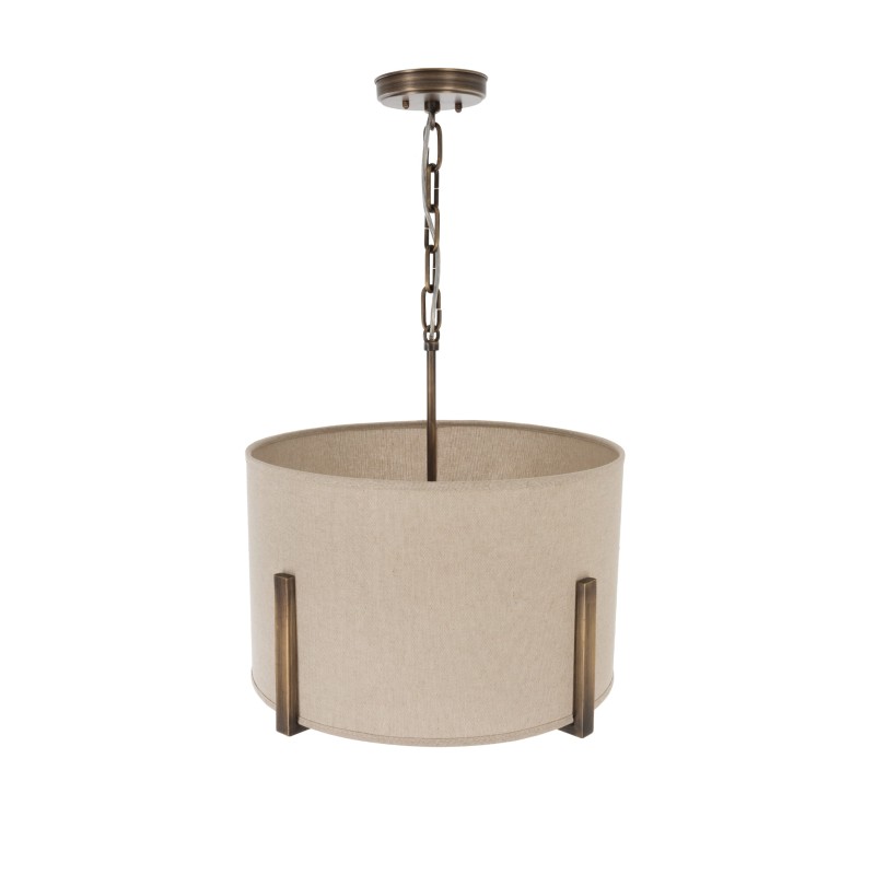 Chester Brass Lamp, linen Lampshade - Crafdeco