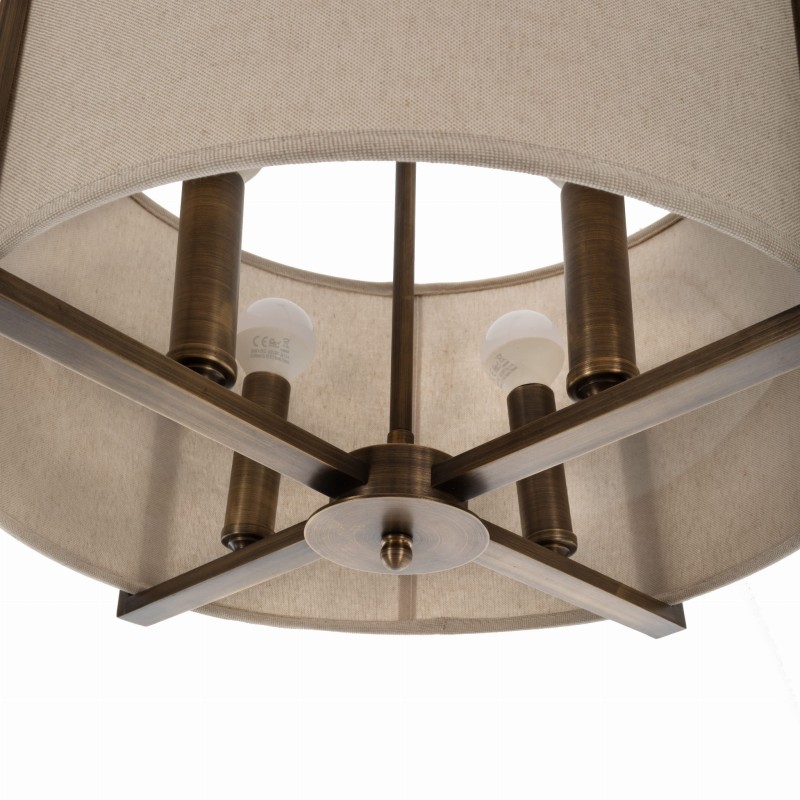 Chester Brass Lamp,linen Lampshade - Crafdeco