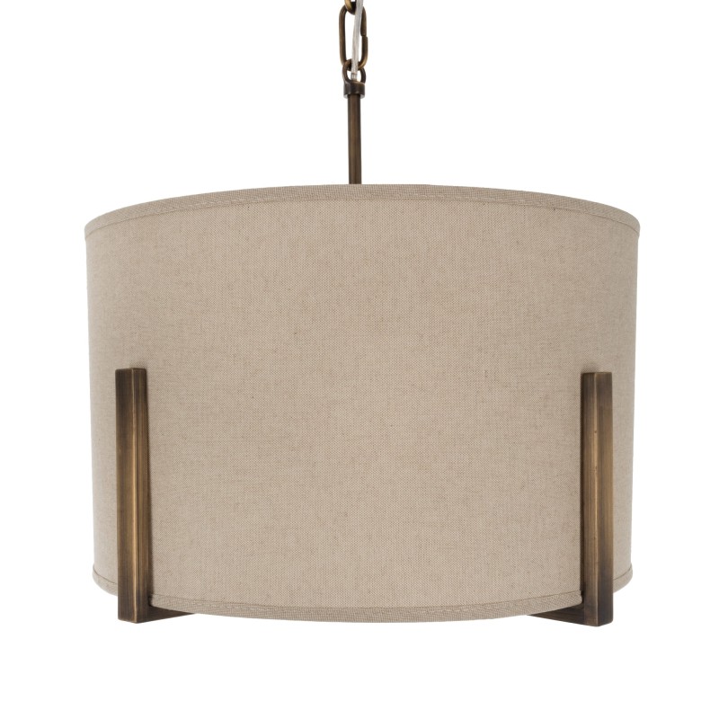 Chester Brass Lamp,linen Lampshade - Crafdeco