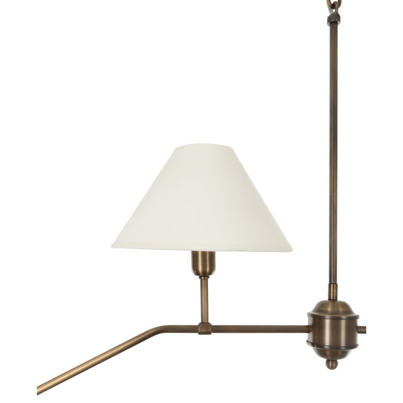 SIMPLE Brass Chandelier - Wide White Lampshade