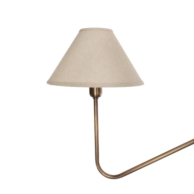 SIMPLE Brass Chandelier - Wide linen Lampshade