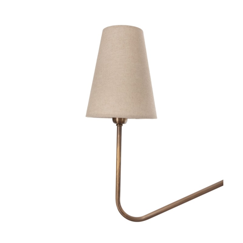 SIMPLE Brass Chandelier - Narrow Linen Lampshade