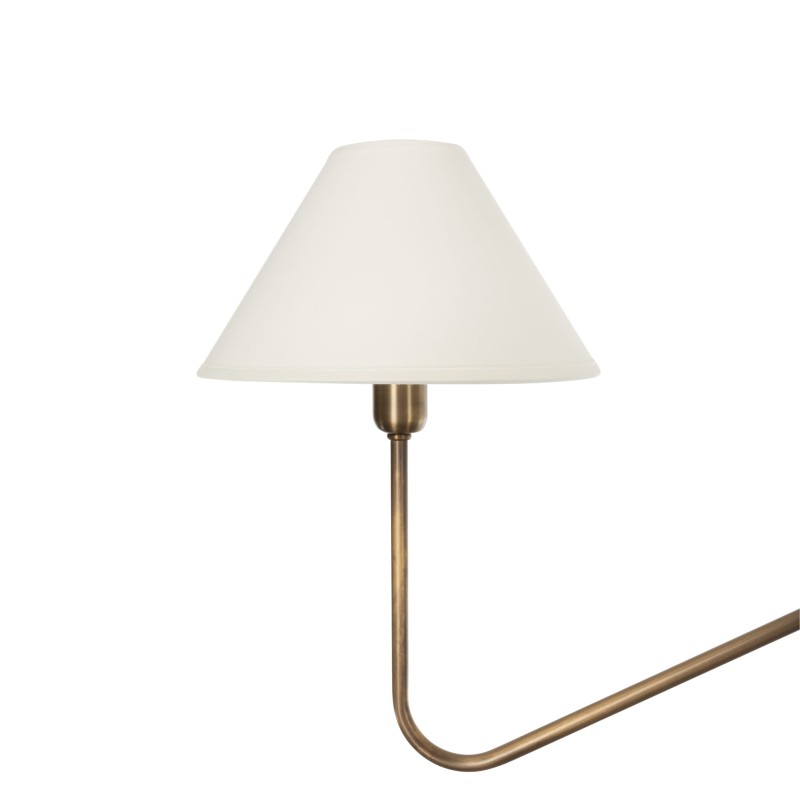 SIMPLE Brass Chandelier - Wide White Lampshade