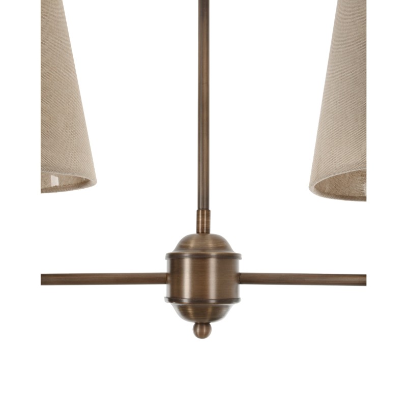 SIMPLE Brass Chandelier - Narrow Linen Lampshade