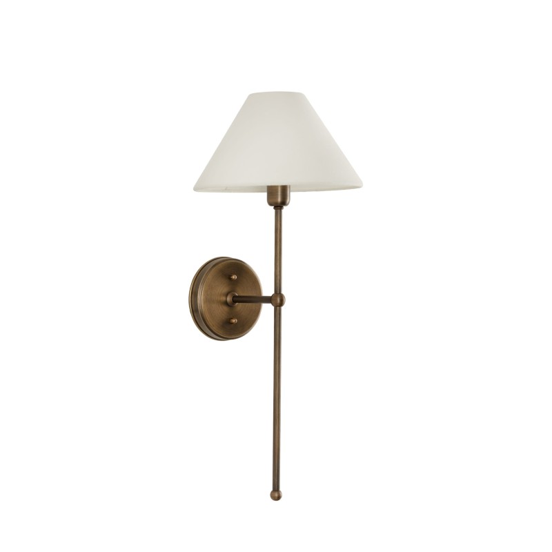 Antique Brass BASIC Wall Sconce, wide white lampshade