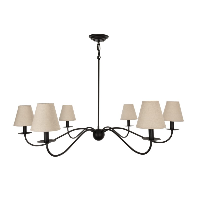 Elegant 100 Black Chandelier – linen lampshades