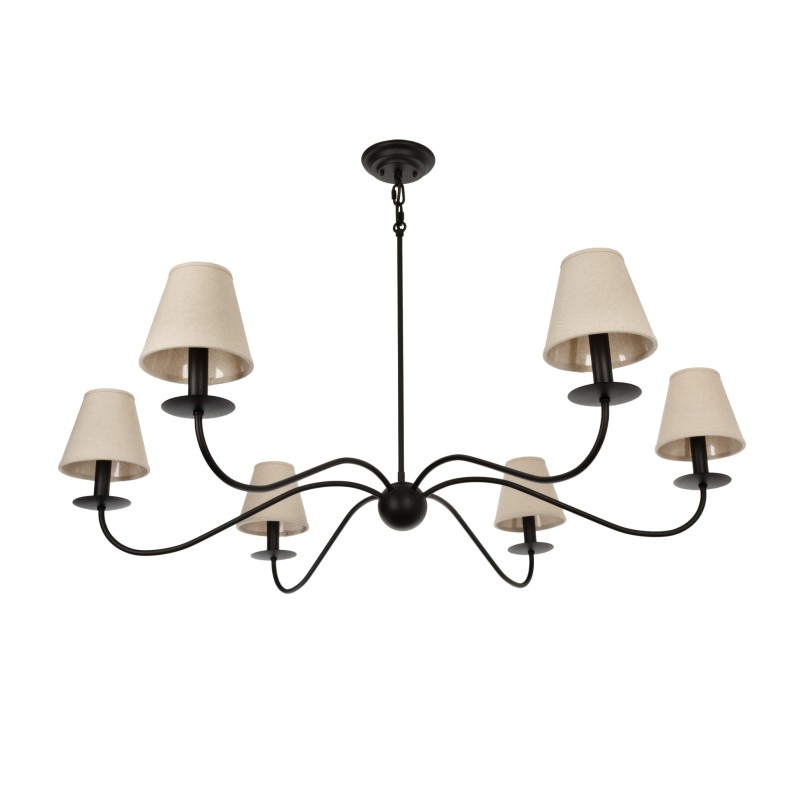 Elegant 100 Black Chandelier – linen lampshades