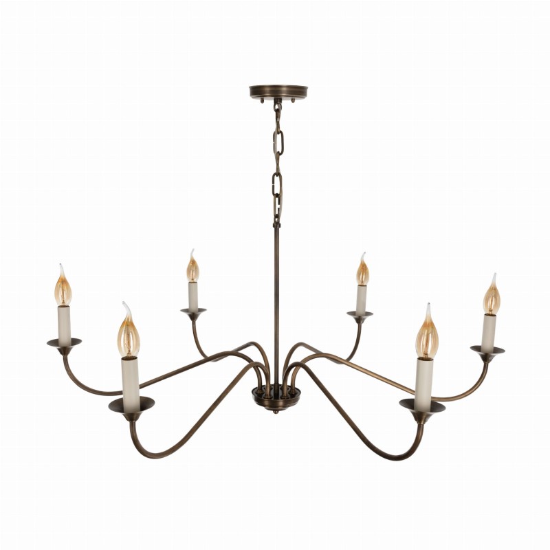 Aurelia brass chandelier without lampshades