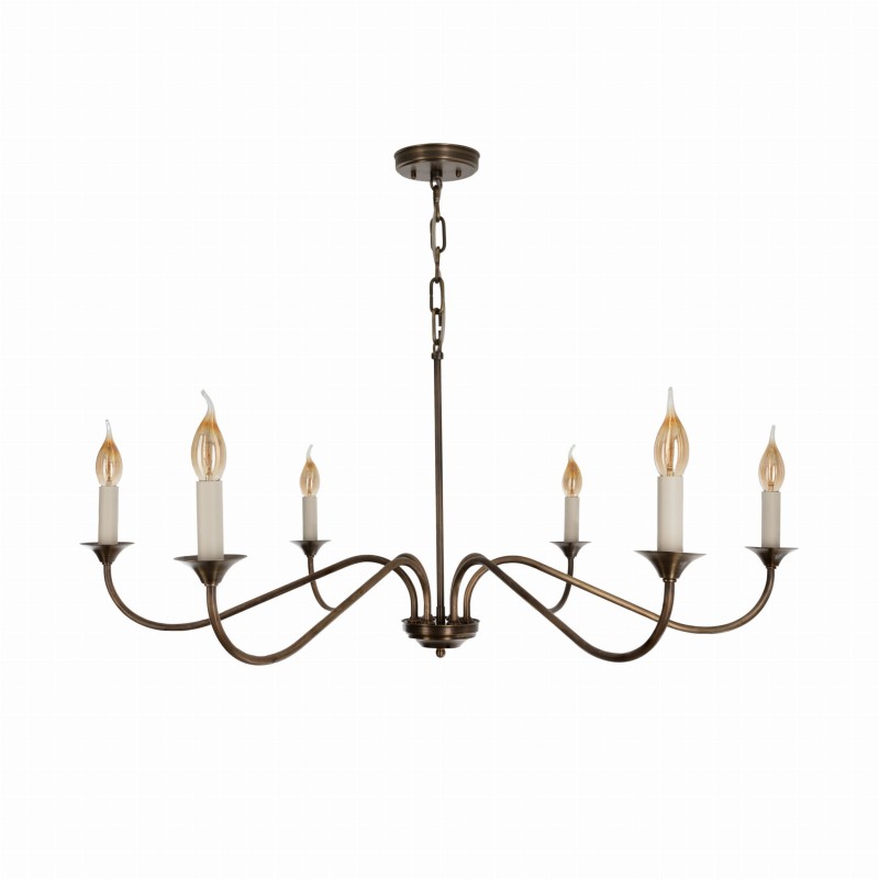 Aurelia brass chandelier without lampshades