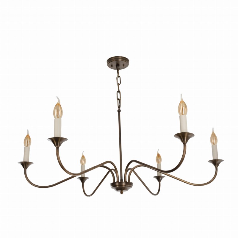 Aurelia brass chandelier without lampshades