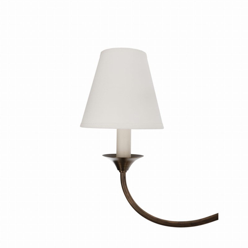 Aurelia brass chandelier with white lampshades
