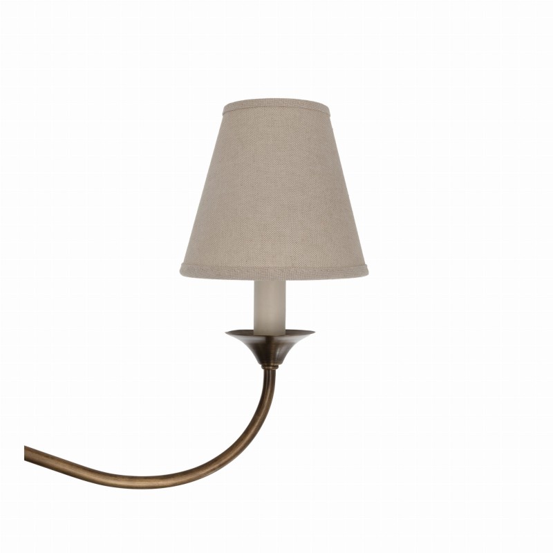 Aurelia brass chandelier with linen lampshades