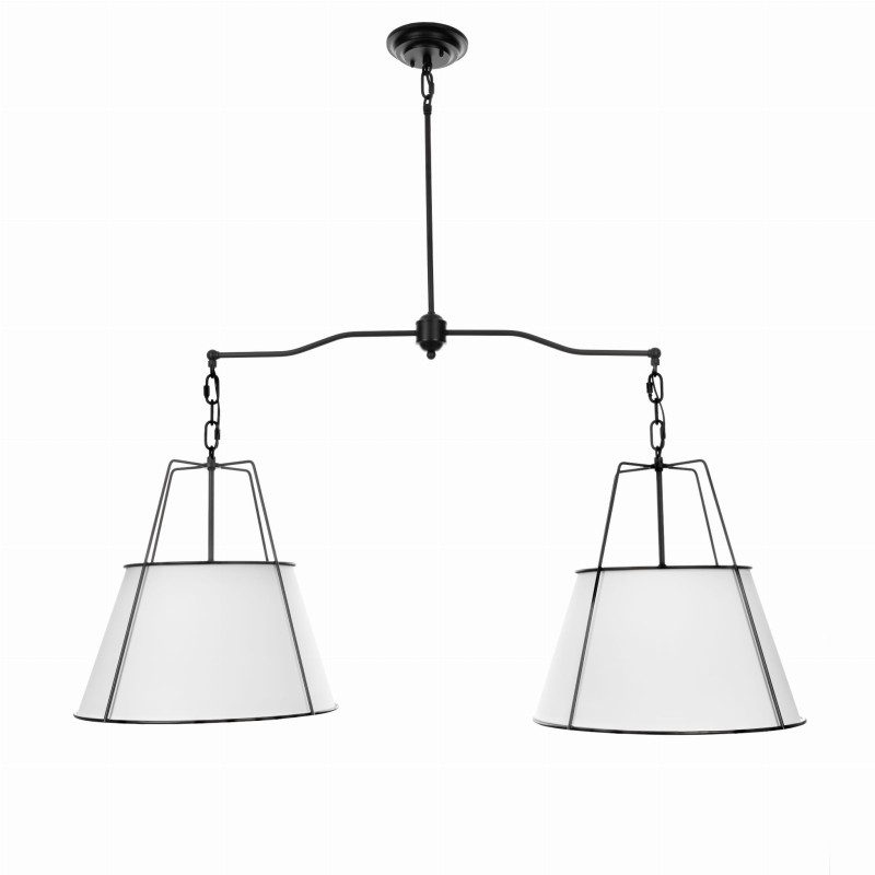 Amber Twin lamp black-white shade