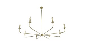 Farmhouse Brushed Brass Chandelier