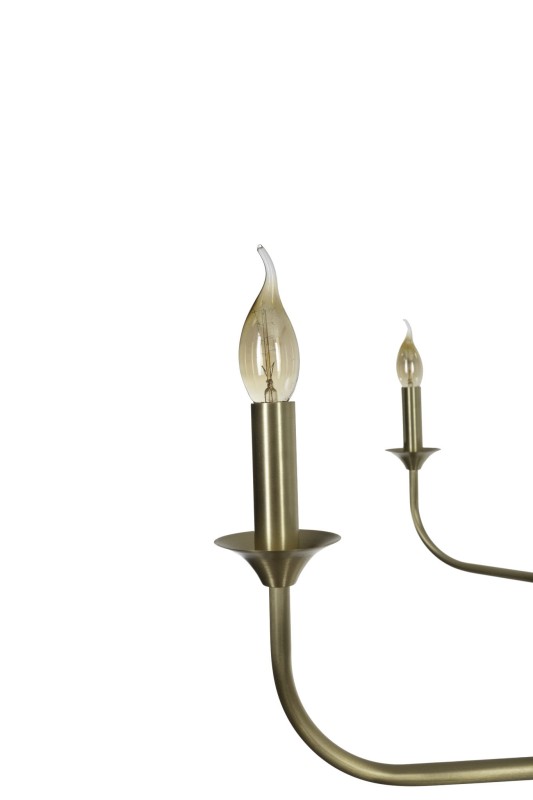 Farmhouse Brushed Brass Chandelier – No Shades Edition