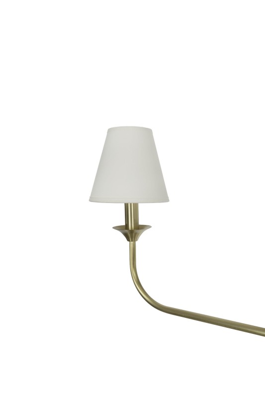 Farmhouse Brushed Brass Chandelier – Slim White Edition
