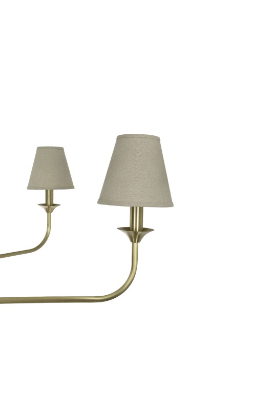 Farmhouse Brushed Brass Chandelier – Slim Linen Edition