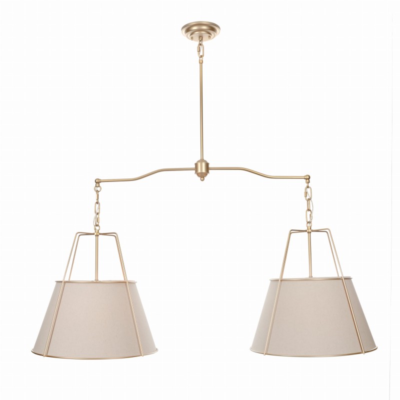Amber Twin Gold Lamp - Linen Shade