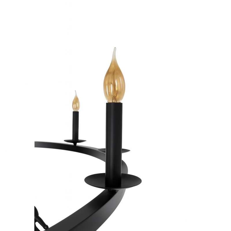 Aurora Double Chandelier Black, without lampshades