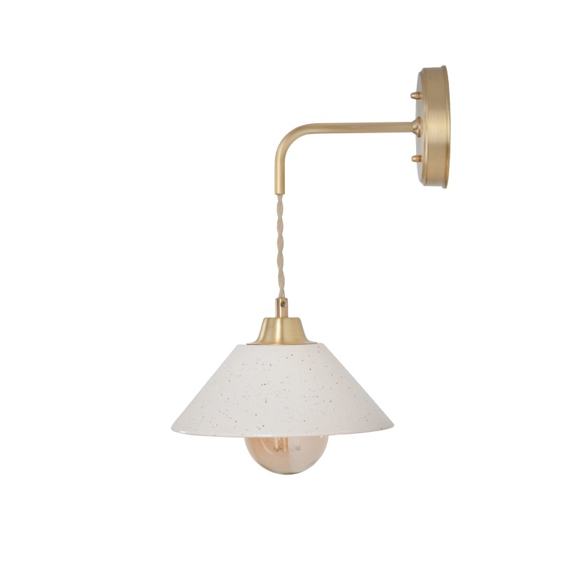 Lumo Classic Brass Wall Sconce- Ivory