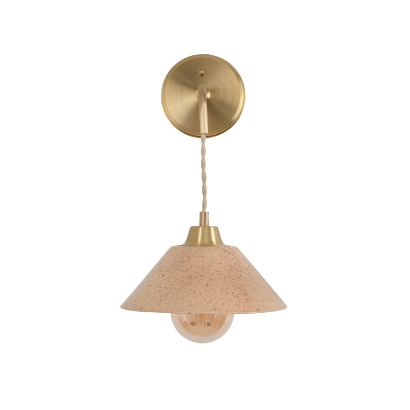 Lumo Classic Brass Wall Sconce-SANDSTONE