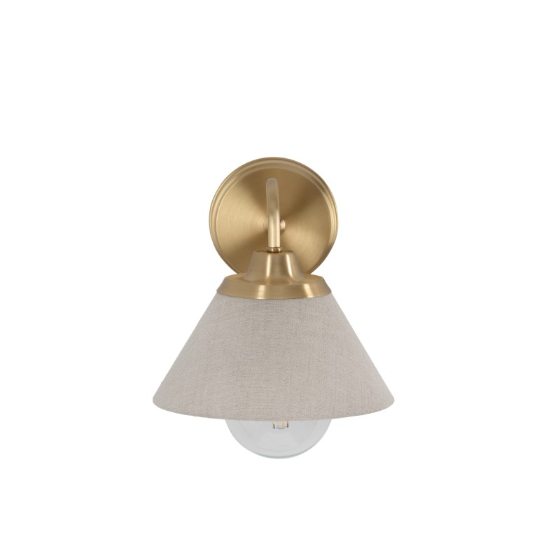 Nilo classic brass wall lamp - linen shade