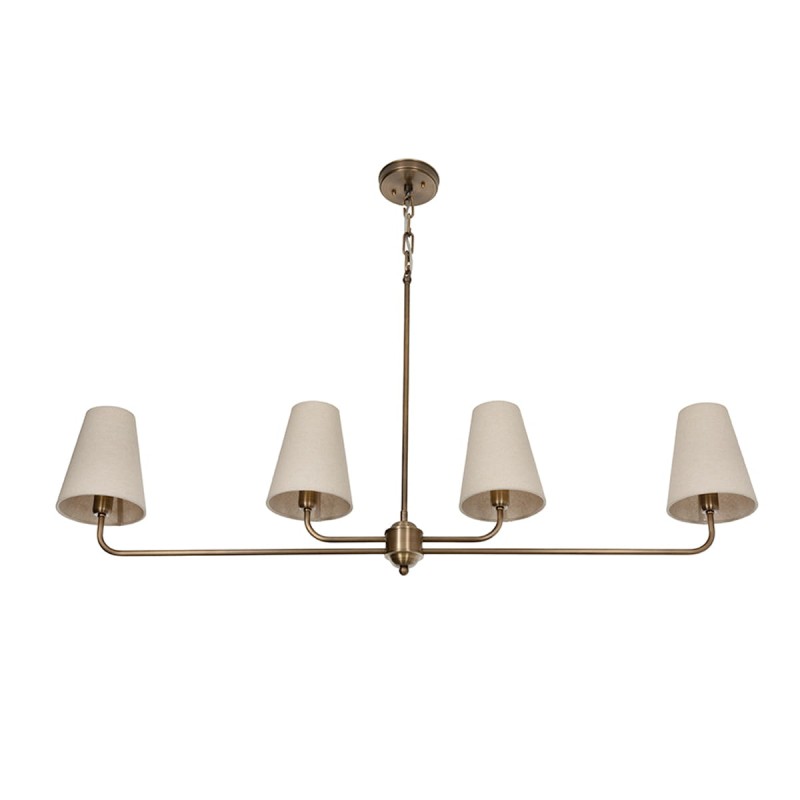 Classy antique brass linen narrow chandelier