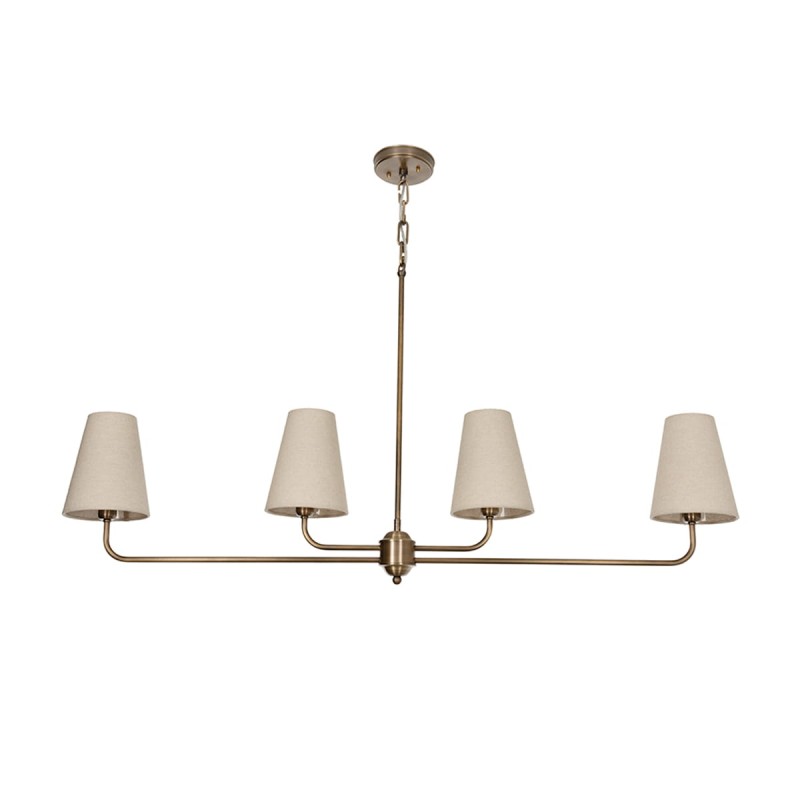 Classy antique brass linen narrow chandelier