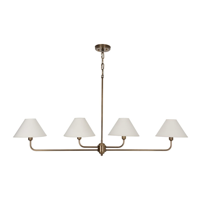 Classy antique brass chandelier-white-wide
