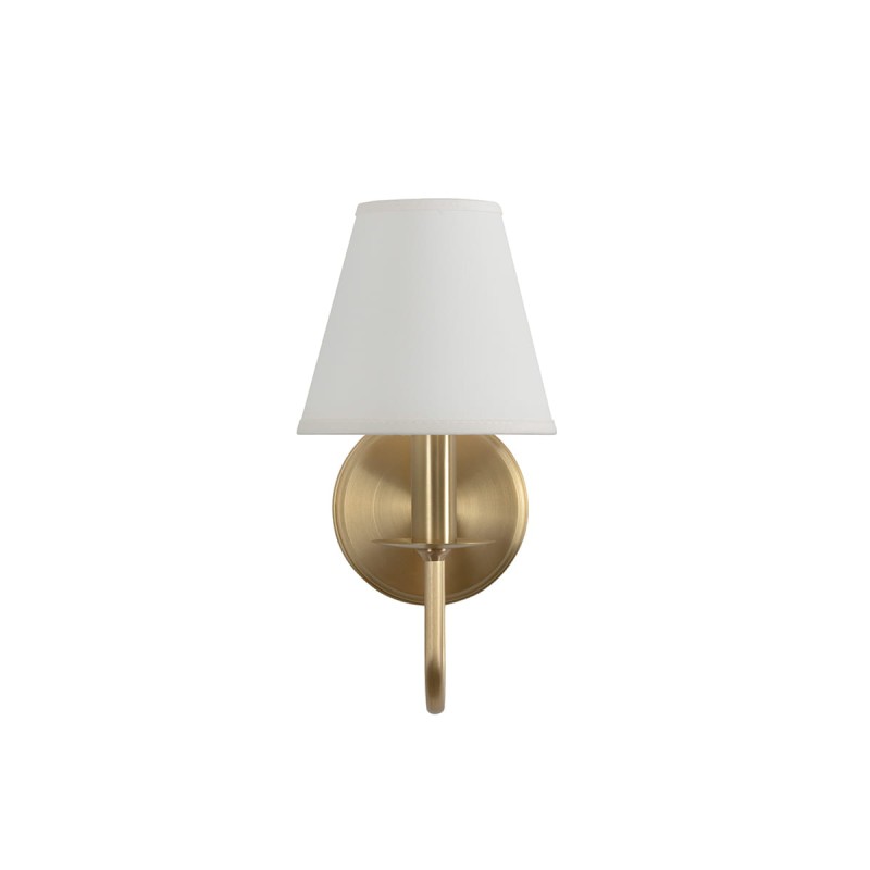 Aura brass wall sconce – white lampshade