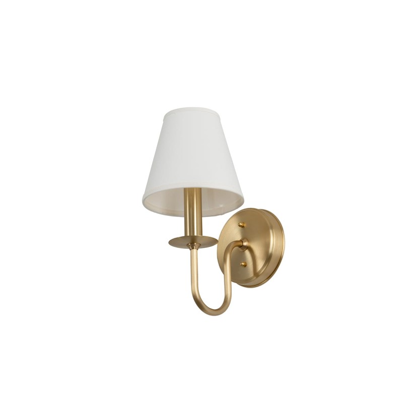 Aura brass wall sconce – white lampshade