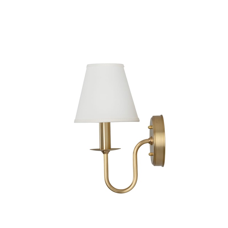 Aura brass wall sconce – white lampshade