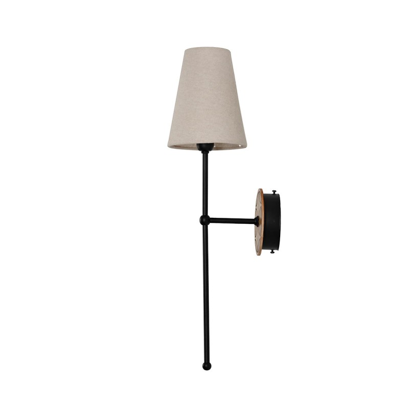 BASIC Wall Sconce, Highlander Rosette – Narrow Linen Lampshade