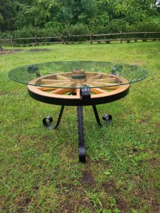 Wooden Wagon Wheel Coffee Table