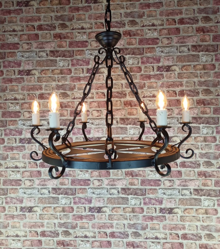 Light Chandelier K60 6S - Metal Highland Rosette - Crafdeco