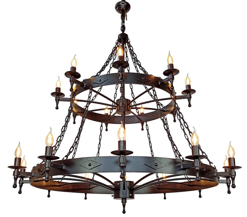 Two-Tier Metal Chandelier (70 + 110 cm)- Crafdeco